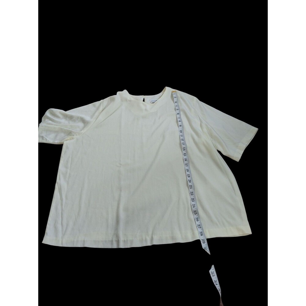 C.M. Shapes Shirt Womens 4X Knit Cream Colored Short  Sleeve Pullover Shirt VTG